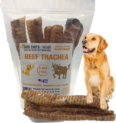 Dog Chits 12-in Beef Trachea Dog Natural Chew Treats, 4 count