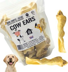 Dog Chits Full Cow Ears Dog Natural Chew Treats, 10 count
