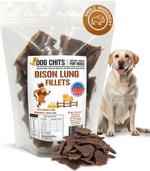 Dog Chits Bison Lung Filets Dog Natural Chew Treats, 6-oz bag