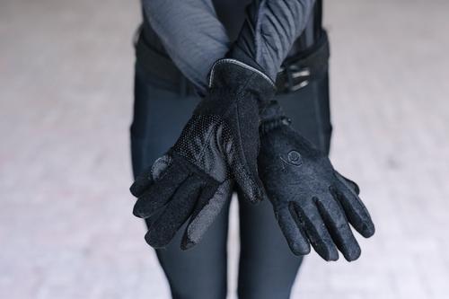 Show full view: Ovation Chd Polar Suede Fleece Barn Glove, Black/Black, Large slide 3 of 4