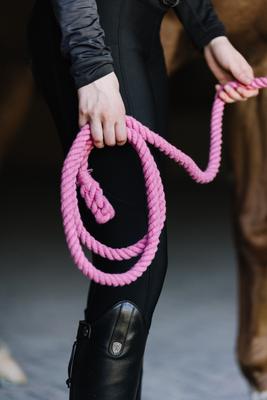 Show full view: Equi-Essentials 3-Ply Cotton Horse Lead with Chrome Plated Snap, 8-ft, Raspberry slide 5 of 6