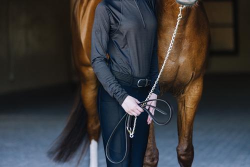 Show full view: Camelot Leather Horse Lead with Chain, Brown, 30-in slide 3 of 7