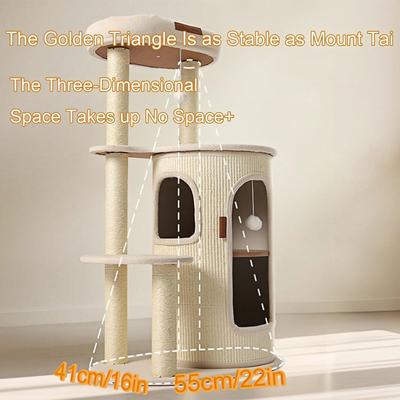 Show full view: NonoPets Multi-Level Space-Saving Modern Cat Tree Tower & Condo with Bed slide 5 of 8