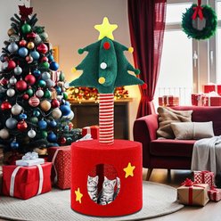 NonoPets Christmas 33.5-in Cat Tree, Condo & Scratching Post with Cozy Hideout slide 2 of 6