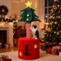 NonoPets Christmas 33.5-in Cat Tree, Condo & Scratching Post with Cozy Hideout