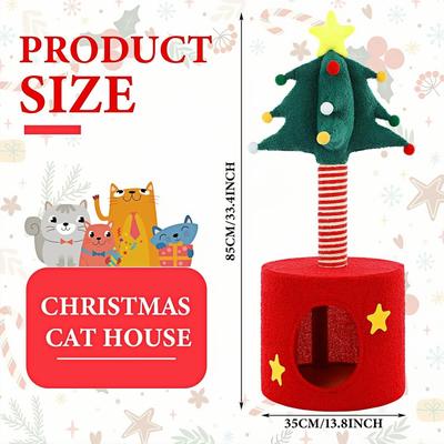 Show full view: NonoPets Christmas 33.5-in Cat Tree, Condo & Scratching Post with Cozy Hideout slide 2 of 7