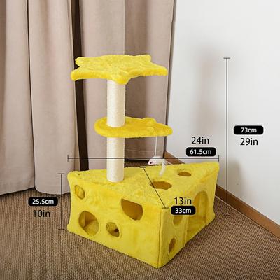 Show full view: NonoPets Multi-Level Platforms Cheese-Themed 28.7-in Cat Tree Tower & Condo with Scratching Post slide 4 of 5