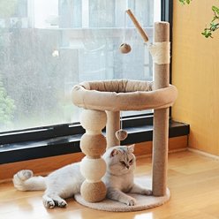 NonoPets Cozy Activity Cat Bed & Tower with Sisal Scratching Post & Hanging Toy Balls