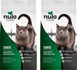 Nulo Freestyle Senior Alaska Pollock, Duck & Sweet Potato Recipe Grain-Free Dry Cat Food, 28-lb bundle 