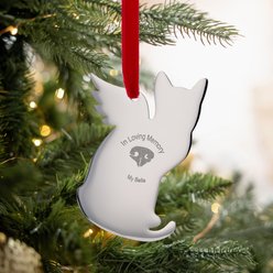 Thumbies Stainless Custom Pet Nose Print Cat Ornament, Silver slide 2 of 2