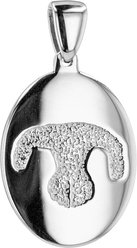 Thumbies Sterling Custom Pet Nose Print Mid-Size Pendant, Silver