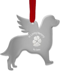 Thumbies Stainless Custom Pet Paw Print Dog Ornament, Silver