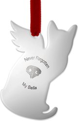 Thumbies Stainless Custom Pet Nose Print Cat Ornament, Silver