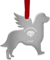 Thumbies Stainless Custom Pet Nose Print Dog Ornament, Silver
