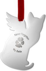 Thumbies Stainless Custom Pet Paw Print Cat Ornament, Silver slide 1 of 2