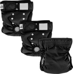 SlowTon Washable Female Dog Diapers, Black, 3 count, Large: 19-in to 26-in waist slide 2 of 9