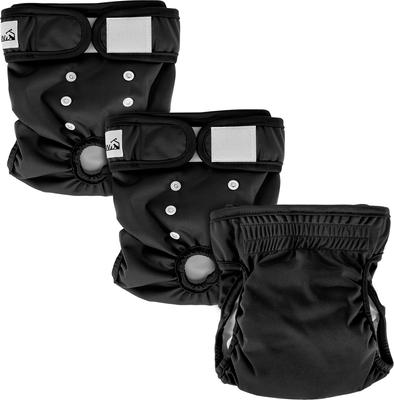 Show full view: SlowTon Washable Female Dog Diapers, Black, 3 count, Large: 19-in to 26-in waist slide 9 of 9