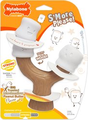 Nylabone Strong Toasted Marshmallow Stick & Peanut Butter Flavor Tough Dog Chew Toy, Brown, Large/Giant