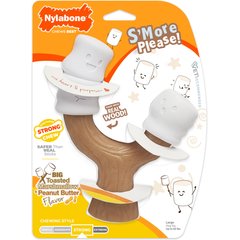 Nylabone Strong Toasted Marshmallow Stick & Peanut Butter Flavor Tough Dog Chew Toy, Brown, Large/Giant