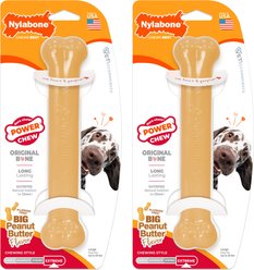 Nylabone Power Chew Peanut Butter Flavored Dog Chew Toy, Large, 2 count
