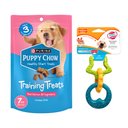 Nylabone Teething Rings Puppy Chew Toy & Puppy Chow Healthy Start Salmon Flavor Training Dog Treats