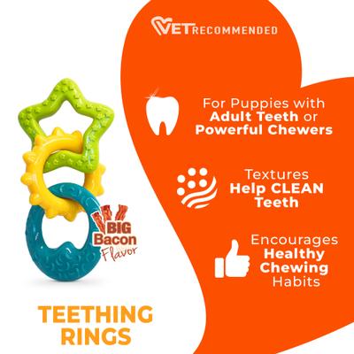Show full view: Nylabone Teething Rings Puppy Chew Toy & Puppy Chow Healthy Start Salmon Flavor Training Dog Treats slide 4 of 10