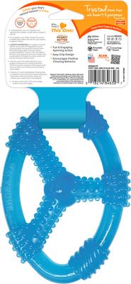 Show full view: Nylabone Puppy Chew Spin Tug & Play Toy Peanut Butter Blue, Medium slide 7 of 11