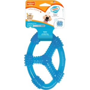 Nylabone Puppy Chew Spin Tug & Play Toy Peanut Butter Blue, Medium