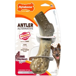 Nylabone Antler Alternative Power Chew Dog Toy, Venison, Large