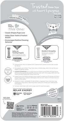Show full view: Nylabone Classic Puppy Chew Flavored Durable Chicken & Peanut Butter Brown Dog Chew Toy, X-Small, 2 count slide 8 of 13