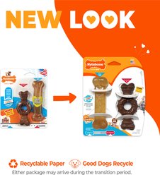 Nylabone Just for Puppies Teething Chew Ring Flavor Medley & Chicken Dog Bone, X-Small, 2 count slide 2 of 9