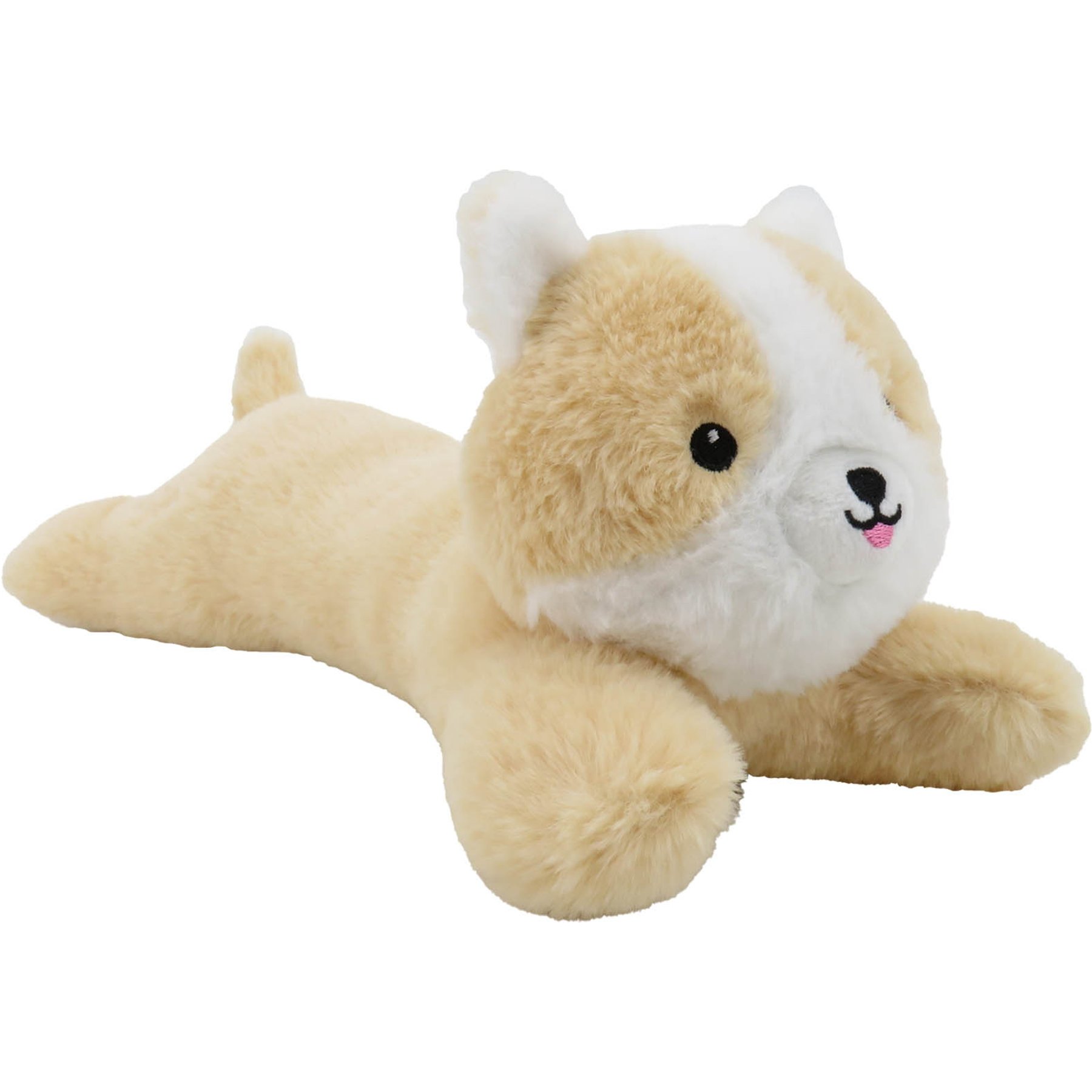 Linzy Toys Corgi Squeaky Plush Dog Toy, Beige, 14-in
