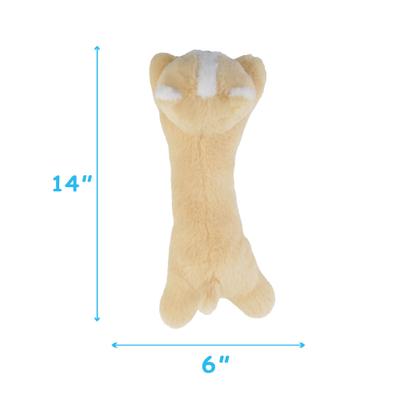 Show full view: Linzy Toys Corgi Squeaky Plush Dog Toy, Beige, 14-in slide 4 of 7