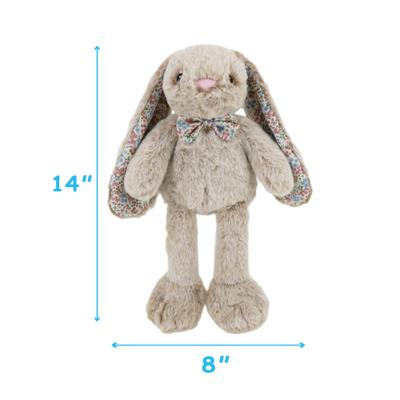 Show full view: Linzy Toys Thumper Toes Bunny Squeaky Plush Dog Toy, Brown, 14-in slide 4 of 8