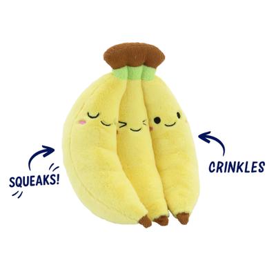Show full view: Linzy Toys Banana Squeaky Plush Dog Toy, Yellow, 10-in slide 2 of 6