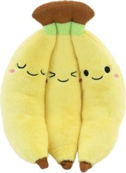 Linzy Toys Banana Squeaky Plush Dog Toy, Yellow, 10-in