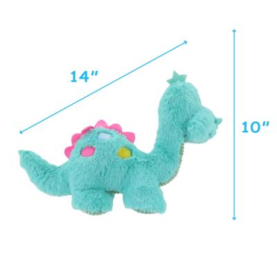 Show full view: Linzy Toys Jumbo Dino Squeaky Plush Dog Toy, Green, 14-in slide 3 of 5