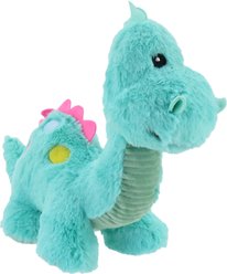 Linzy Toys Jumbo Dino Squeaky Plush Dog Toy, Green, 14-in