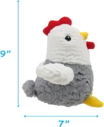 Linzy Toys Chubby Rooster Squeaky Plush Dog Toy, Gray, 9-in slide 2 of 6