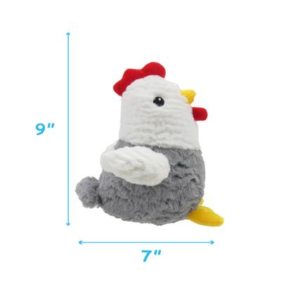 Show full view: Linzy Toys Chubby Rooster Squeaky Plush Dog Toy, Gray, 9-in slide 4 of 7