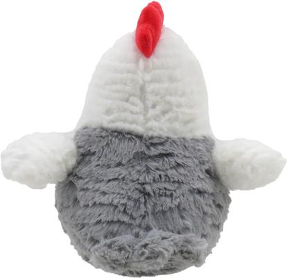 Show full view: Linzy Toys Chubby Rooster Squeaky Plush Dog Toy, Gray, 9-in slide 7 of 7