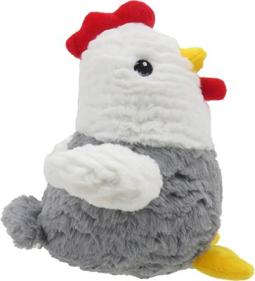 Show full view: Linzy Toys Chubby Rooster Squeaky Plush Dog Toy, Gray, 9-in slide 6 of 7