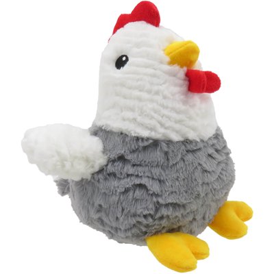 Linzy Toys Linzy Toys Chubby Rooster Squeaky Plush Dog Toy, Gray, 9-in