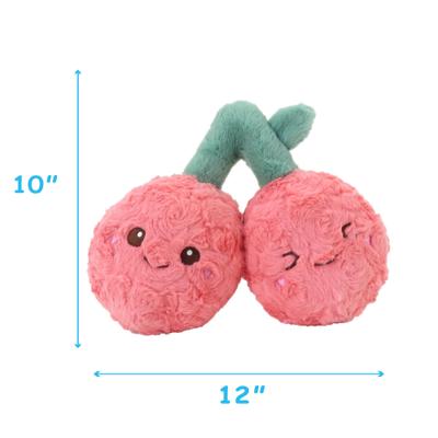 Show full view: Linzy Toys Rosie Cherry Squeaky Plush Dog Toy, Pink, 12-in slide 3 of 5