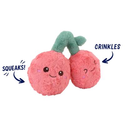 Show full view: Linzy Toys Rosie Cherry Squeaky Plush Dog Toy, Pink, 12-in slide 2 of 5