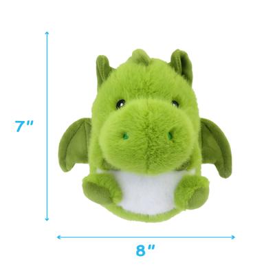 Show full view: Linzy Toys Chubby Buddies Dragon Squeaky Plush Dog Toy, Green, 7-in slide 4 of 7