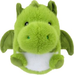 Linzy Toys Chubby Buddies Dragon Squeaky Plush Dog Toy, Green, 7-in