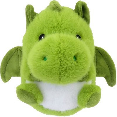 Linzy Toys Linzy Toys Chubby Buddies Dragon Squeaky Plush Dog Toy, Green, 7-in