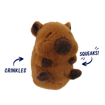 Show full view: Linzy Toys Chubby Buddies Capybara Squeaky Plush Dog Toy, Pink, 7-in slide 2 of 6