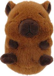 Linzy Toys Chubby Buddies Capybara Squeaky Plush Dog Toy, Pink, 7-in